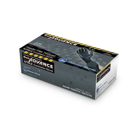 Black Advance Nitrile Examination Powder Free Gloves, Black, 6.3 mil, Heavy Duty, Medical Grade, 1000pcs/case, Case of 10 boxes, 100/box, EXTRA LARGE by Diamond Gloves