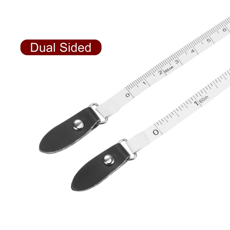Square Retractable Measuring Tape 150cm/60-inch Soft Leather Case Tailors  Tape Measure, Black 
