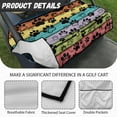 thumbnail image 6 of Renewold Paw Colorful Wood Grain Golf Cart Seat Cover with Front Pockets, Puppy Cat Dog Footprint Golf Blanket Accessories Keeps Seat Cool and Clean for EZGO Yamaha Club Cars, 6 of 7