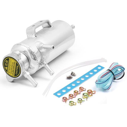 Universal Radiator Alloy Swirl Pot Breather Air Tank Engine Coolant Catch Can