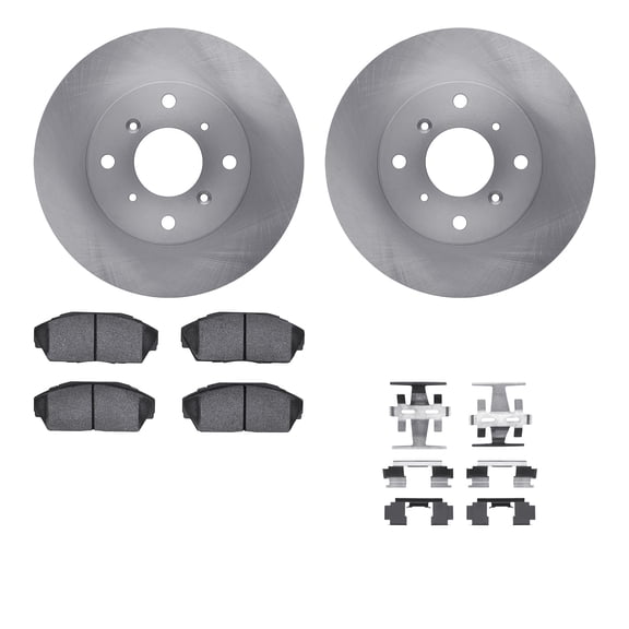 Dynamic Friction Company Front Brake Rotors with 5000 Advanced Brake Pads includes Hardware 6512-58025