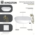 thumbnail image 5 of Kingston Brass KRTRS7035266K7 70-Inch Solid Surface Oval Double Ended Freestanding Tub with Faucet Combo and Drain in Brushed Brass, 5 of 7