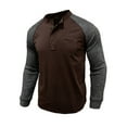 thumbnail image 3 of XIYON Mens Long Sleeve Polo Shirts Men Cotton Shirt Crew Neck Tee Shirts Hipster Hop Longline Casual Tops Gym Muscle Shirts Classic Men's Shirts, 3 of 7