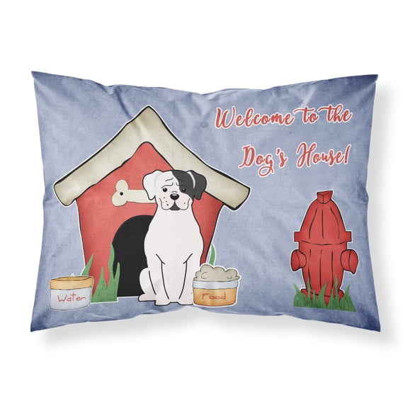 Dog House Collection White Boxer Cooper Fabric Standard Pillowcase