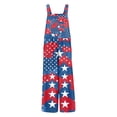thumbnail image 5 of CAIXIA 4Th Of July Outfits For Girls Usa Patriotic Plus Size Vintage Bibs Romper Red White And Blue American Flag Overalls, 5 of 5