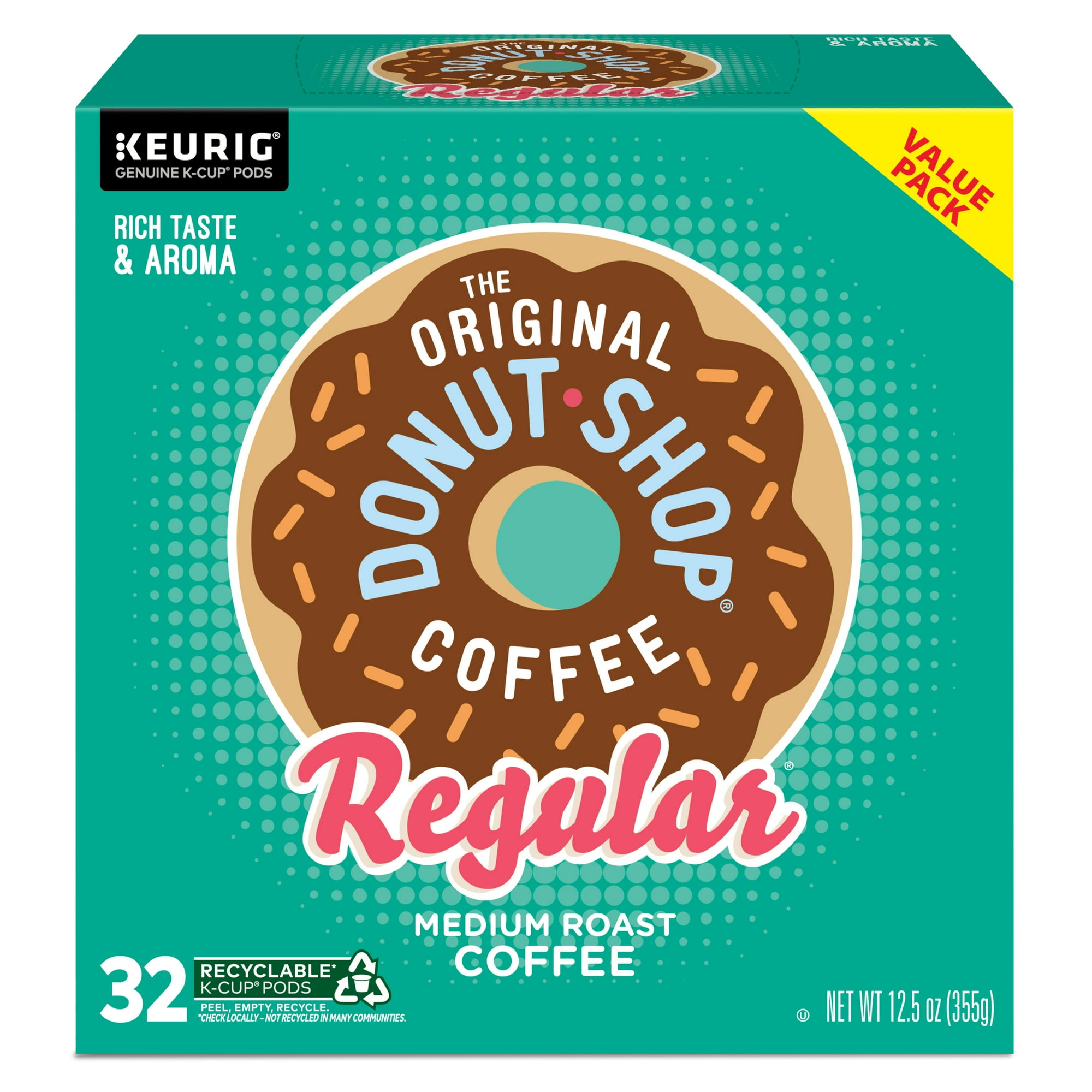 The Original Donut Shop, Regular Medium Roast K-Cup Coffee Pods, 32 Count