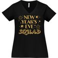 thumbnail image 3 of Inktastic New Year's Eve Squad with Stars in Gold Women's Plus Size V-Neck T-Shirt, 3 of 5