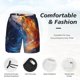 thumbnail image 3 of Balery Galactic Dog Swirls Art Bañador para hombre, shorts de playa de secado rápido con entrepierna y forro de compresión-Small, 3 of 6