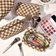thumbnail image 2 of Bolsa de maquillaje SOIDRAM Checkered Preppy Cosmetic Brown, 6 unidades, 2 of 7