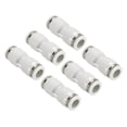 thumbnail image 1 of Unique Bargains Raccords à Pousser, Lot de 6 Raccords Tubes Droits, Blanc, 5/16 Pouce Od, 1 of 5