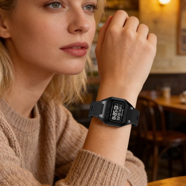 Reloj electrónico digital con alarma y cronómetro: reloj multifuncional resistente al agua para uso diario, salidas informales y actividades al aire libre ligeras.