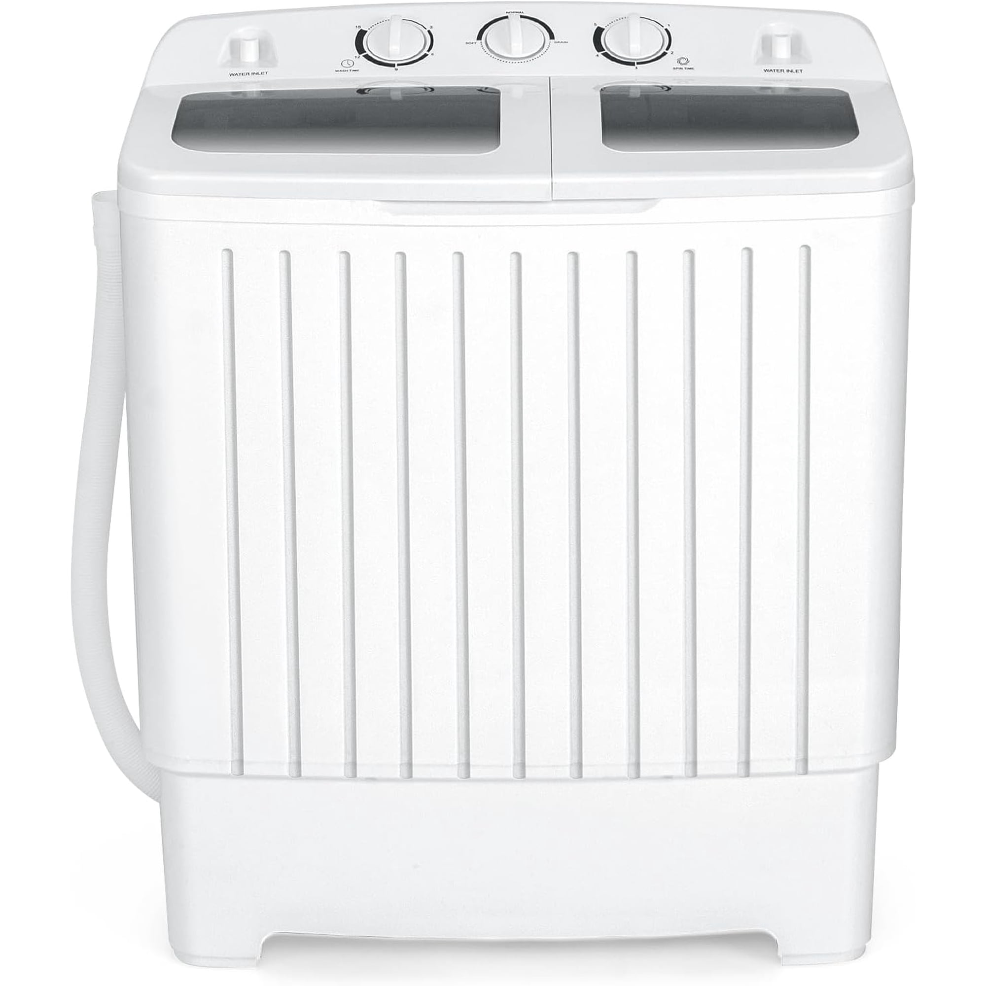 Portable Washing Machine, Twin Tub 20 Lbs Capacity, Compact Laundry Washer(12 Lbs) and Spinner(8 Lbs), Durable Design, Timer Control, Perfect for RV, Apartments and Dorms, Grey+White