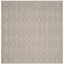 SAFAVIEH Courtyard Teodor Geometric Indoor/Outdoor Area Rug, Beige/Beige, 4' x 4' Square