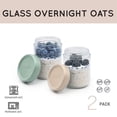 thumbnail image 4 of Melii Glass Overnight Oats Food Storage Container Set, 2 Pack, Ivory and Sage, A Practical Choice for Make-Ahead Breakfasts, 4 of 10