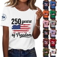thumbnail image 5 of Women 250th Anniversary USA Shirt Women Patriotic Independence Day Shirt Women Casual Crew Neck Top, 5 of 5