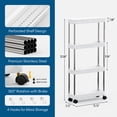 thumbnail image 2 of Slim Rolling Storage Cart 4 Tier, Bathroom Organizers and storage, Mobile bathroom Shelving Unit Utility, Suit for Office, Bathroom, Kitchen, Narrow Places & laundry room organization,White, 2 of 7