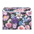 thumbnail image 7 of Yayeee Collapsible Cube Storage Bin with Lid Fabric Closet Decorative Basket with Handles, Pink and Purple Flowers, 7 of 7