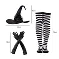 thumbnail image 5 of Conjunto de disfraces de Halloween, accesorios para regalos de fiesta, sombreros, sombreros, calcetines hasta el muslo Negro jinwen Disfraz De Bruja De Halloween, 5 of 5