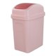 thumbnail image 1 of Bote de basura pequeño de 1.8 galones con tapa abatible, cubo de basura de plástico, rosa, 1 of 4