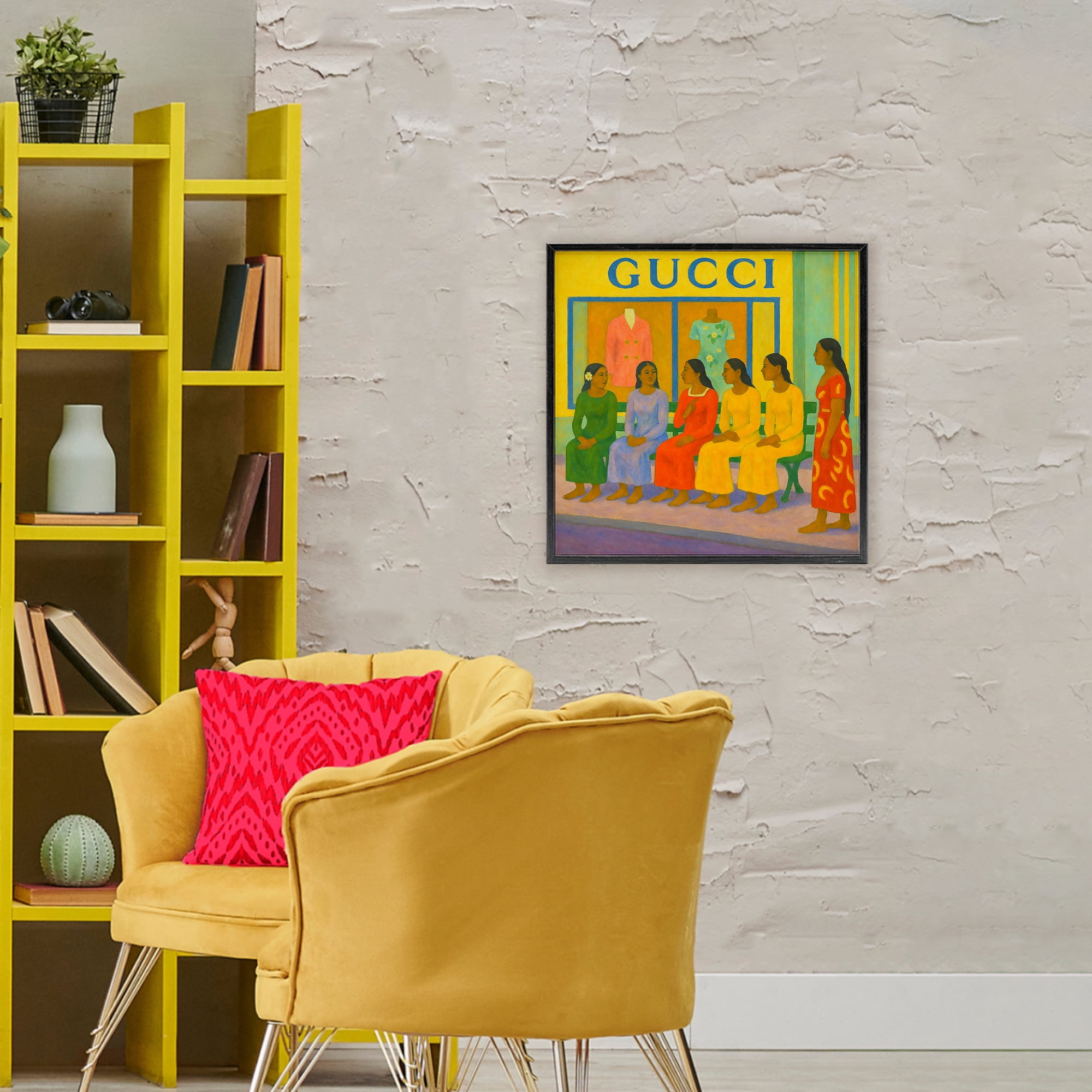 Stupell Industries Gaugin Style Glam Black Framed Giclee Art, design by Grotto Studios
