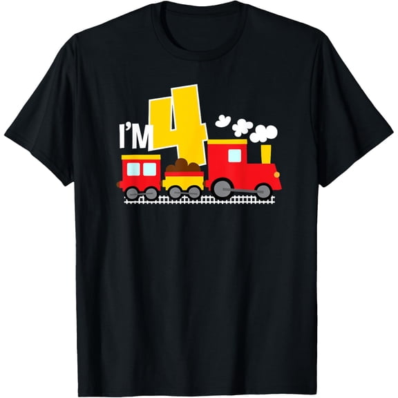 Exquisite and comfortable-Boys 4th Birthday 4 Year Old Gift Train T Shirt Toddler T-Shirt