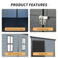 thumbnail image 6 of 8x4FT Outdoor Resin Garden Shed with Floor and 2 Windows, Plastic Patio Outdoor Storage Shed with Lockable Door, Waterproof Tool Shed for Garden, Backyard, Grey, 6 of 9