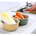 thumbnail image 4 of 2 in 1 Kitchen Colander Set with Bowl Strainer, Double-Layer Plastic Fruits Vegetable Washing Basket, BPA Free Plastic Fruits and Vegetable Washing Basket, Drain Bowls for Cleaning Washing Mixing, 4 of 7