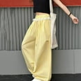 thumbnail image 7 of Lenpel Girls' Wide Leg Pants Lightweight Elastic High Waisted Drawstring Palazzo Pants Baggy Streetwear Casual Trousers, 7 of 7