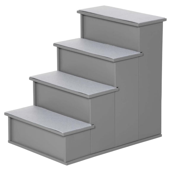 SKTPI Pet Stairs, Small Pet Steps with Cushioned Removable Covering for Dogs and Cats Up to 22 Lbs(Grey)
