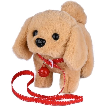 Plush Golden Retriever Toy Puppy Electronic Interactive Pet Dog - Walking, Barking, Tail Wagging, Stretching Companion Animal for Kids
