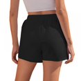 thumbnail image 3 of Summer Lounge Shorts for Women Fashion Wide Leg Flowy Comfy Short Pants With Pocket (Black,M), 3 of 8