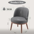 thumbnail image 2 of AFO Upholstered Accent Chair with Solid Wood Frame, Modern Leather Living Room Chair for Bedroom, Apartment, Balcony,Dark Grey, 2 of 6
