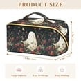 thumbnail image 4 of FORMRS Makeup Bag Travel Cosmetic Organizer for Women Fold Flat Zipper Pouch with Handle, Happy Ghost, 4 of 8