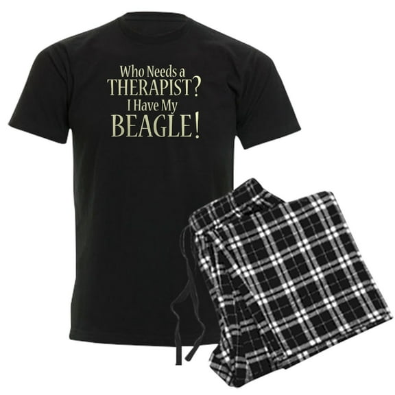 CafePress - THERAPIST Beagle Men's Dark Pajamas - Men's Dark Loose Fit Cotton Pajama Set