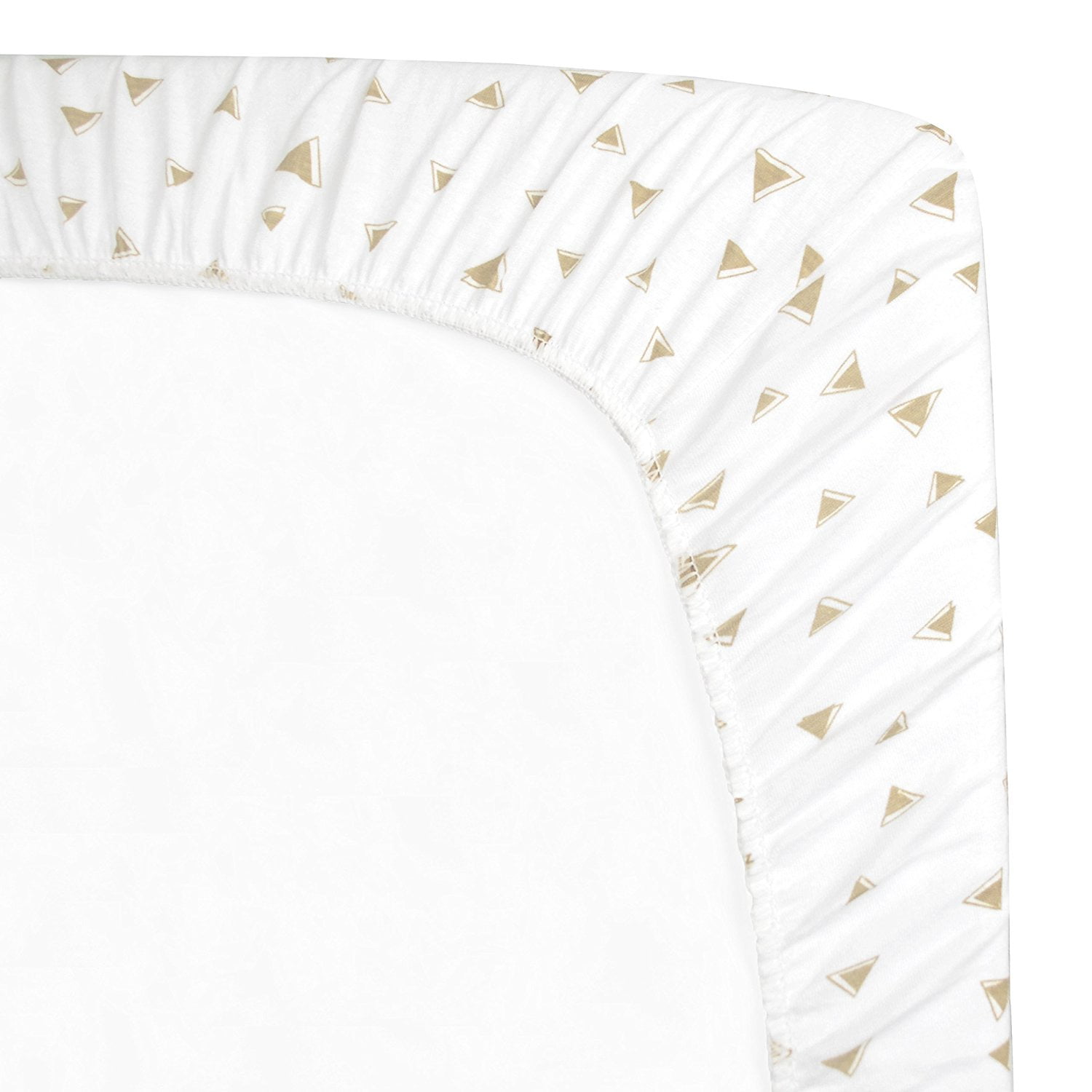 American Baby Company Printed 100% Cotton Knit Fitted Contoured Changing Table Pad Cover - Compatible with Mika Micky Bassinet, Taupe Triangle, for Boys and Girls