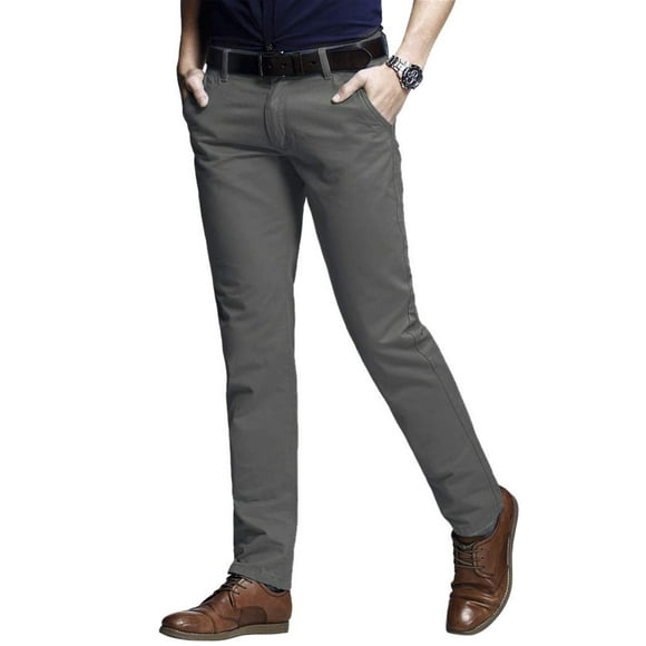 Pantalones ajustados para hombre, corte entallado y elástico casual 8103 gris