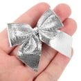 thumbnail image 6 of MRLESS 24pcs Silver Christmas Bowknots Tree Ornaments Glitter Wreaths Bows Sequin Ties, 6 of 8
