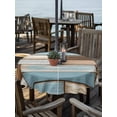 thumbnail image 2 of Outdoor Tablecloths with Umbrella Hole & Zipper, Blue Beige Brown Vintage Round Tablecloth 54 Inch, Retro Farmhouse Elegant Pastoral Waterproof Table Cloth, Patio/Pool/Picnic Table Covers, 2 of 8