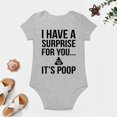 thumbnail image 4 of I Have A Surprise for You It's Poop - Baby Clothes - Funny Newborn Bodysuit Outfits for Boys And Girls Gray-style-1 12months, 4 of 7