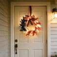 thumbnail image 4 of Surpdew 16 Inch Lighted Up Patriotic Wreath 4Th Of July Red White Blue Pride Garland Independence Day 250Th Anniversary Bow Wreath For Front Door Memorial Day Indoor Outdoor Wall Holiday Decor Home, 4 of 8
