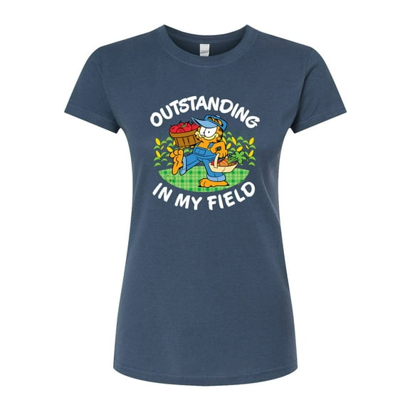 Garfield - Outstanding In My Field - Juniors Fitted Graphic T-Shirt