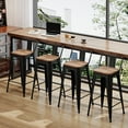 thumbnail image 5 of Andeworld 24" Metal Barstools Set of 4 Counter Height Bar Stools with Back (24" Seat Height, Wooden Top Low Back Matte Black), 5 of 8