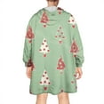 thumbnail image 2 of Wearable Oversized Blanket,Green Christmas Tree Pattern Wearable Blanket Hoodie for Adults,Cozy Hooded Blankets with Super Pockets,Super Warm Fuzzy Pullover for Women & Men, 2 of 6