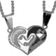 thumbnail image 1 of Juego de 2 collares de acero inoxidable para pareja, para él y para ella, collar con forma de corazón de amor, regalo --- Código de modelo 24528, 1 of 5