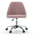 thumbnail image 2 of JOINSUN Mid-Back Vanity Chair, Adjustable Rolling Chair, Armless Modern Design for Home Office, Makeup & Small Spaces - Pink, 2 of 8