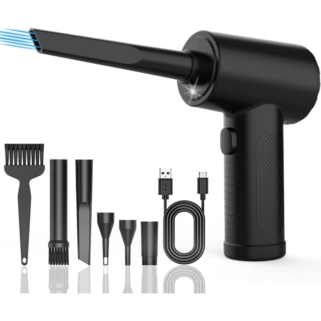 Aire Comprimido Electrico, Soplra de Aire Inalambrica de 51000RPM con Batería Carga Rápida de 6000mAh, Ajuste de 3 Velocidades, Pistola de Aire Comprimido para PC, Tecls, Hogar y Coche