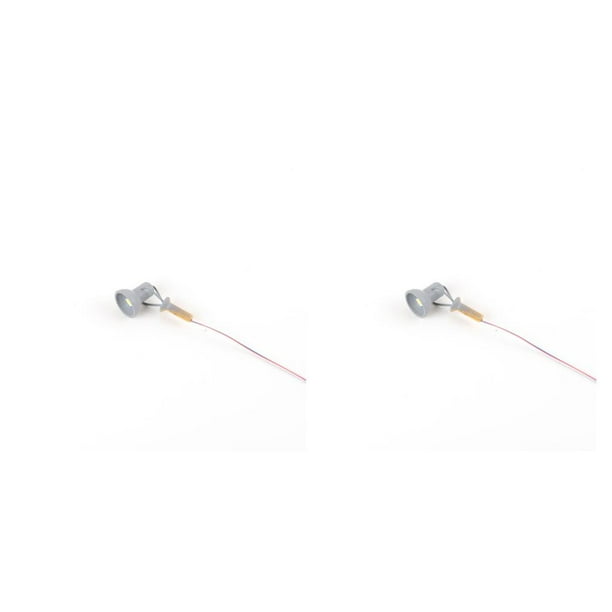 Ounissouiy Modelo de lámpara de vía férrea escala 1:87, accesorios de diseño de farola, manualidades de un solo cabezal, luz LED para parque, hogar, Tipo B Gris 2piezas Ounissouiy CBP440496