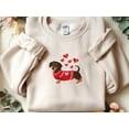 thumbnail image 2 of Valentine Dog Embroidered Sweatshirt, Dachshund Lover Valentine Sweater, Cute Sausage Dog Shirt, Dachshund Valentines Day Crewneck, 2 of 5
