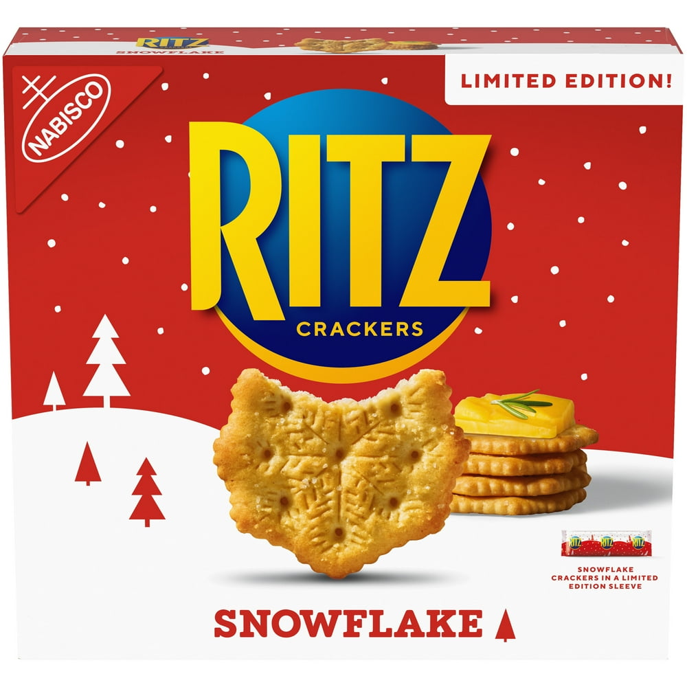 RITZ Snowflake Crackers, Limited Edition Holiday Crackers, 13.7 oz Box