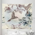 thumbnail image 1 of Nature Tapestry, Birds and Hibiscus Flowers Nostalgia Antique Design Classical Print, Fabric Wall Hanging Decor for Bedroom Living Room Dorm, 5 Sizes, Teal Brown, by Ambesonne, 1 of 1